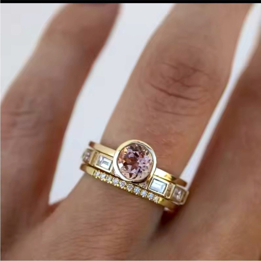 Farah Jewelry Orange and Blue Stacking Rings Set